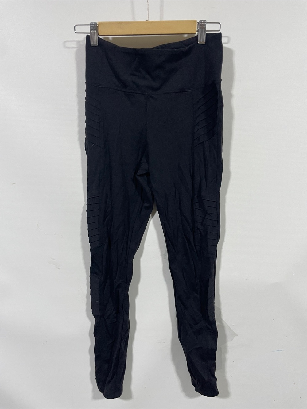 Athleta Black Ribbed Side-Panel High-Waist Leggings
